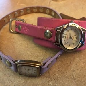 Red Monkey Watch Lot Womens Leather Pink , Purple